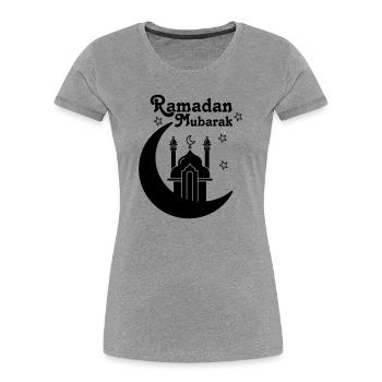Ramadan Mubarak Symbol of Islam - Women's Premium Organic T-Shirt - heather grey - Front - Mia (176cm)