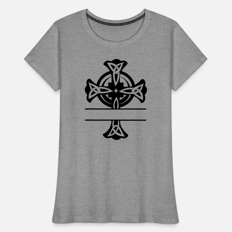 Keltisches Kreuz Logo oder Monogramm Frauen Premium Bio T-Shirt