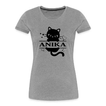 t-shirt Anika t-shirt gift idea cat Katze - Women's Premium Organic T-Shirt - heather grey - Front - Mia (176cm)