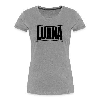 t-shirt Luana idée cadeau t-shirt - T-shirt bio Premium Femme - gris chiné - Devant - Mia (176cm)