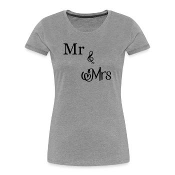 Mr and Mrs - Frauen Premium Bio T-Shirt - Grau meliert - Vorne - Mia (176cm)