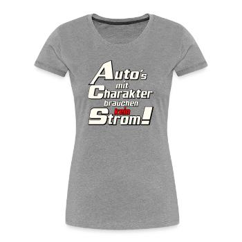Auto Tuning Schrauber Kult Auto mit charakter (25) - Frauen Premium Bio T-Shirt - Grau meliert - Vorne - Mia (176cm)