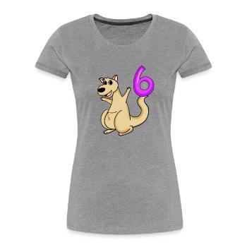 6 Birthday 6 years old with animal motif - six - Women's Premium Organic T-Shirt - heather grey - Front - Mia (176cm)