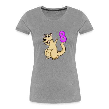 8 Birthday 8 years old with animal motif - eight - Women's Premium Organic T-Shirt - heather grey - Front - Mia (176cm)
