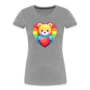 Love is a Bear Necessity - Women's Premium Organic T-Shirt - heather grey - Front - Mia (176cm)
