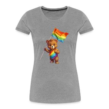 Love is a Bear Necessity - Women's Premium Organic T-Shirt - heather grey - Front - Mia (176cm)