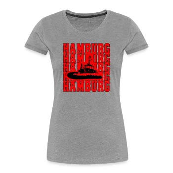 Hambourg Bugsier 7 - T-shirt bio Premium Femme - gris chiné - Devant - Mia (176cm)