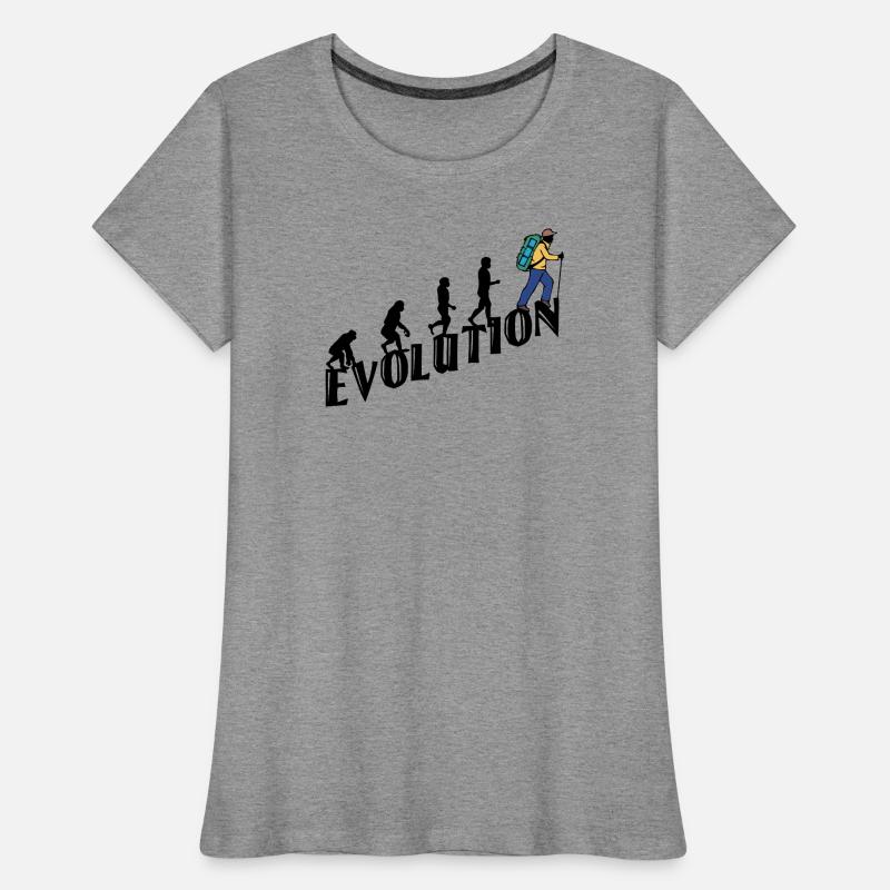 Wandern Evolution Wanderer Wanderung Klettern Frauen Premium Bio T-Shirt