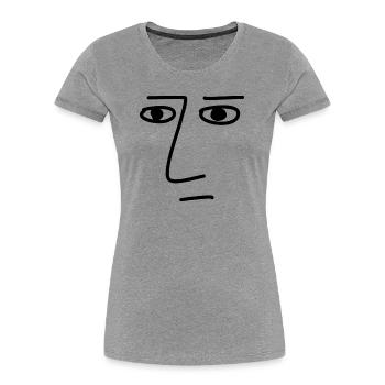 Art Face Künstler Mann - Frauen Premium Bio T-Shirt - Grau meliert - Vorne - Mia (176cm)