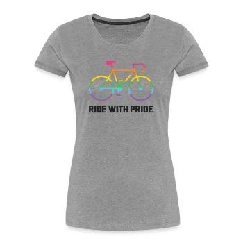 LGBTQ-Radfahrer - Fahre mit Stolz - Frauen Premium Bio T-Shirt - Grau meliert - Vorne - Mia (176cm)