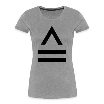 Entspricht Zeichen equivalent to - Frauen Premium Bio T-Shirt - Grau meliert - Vorne - Mia (176cm)