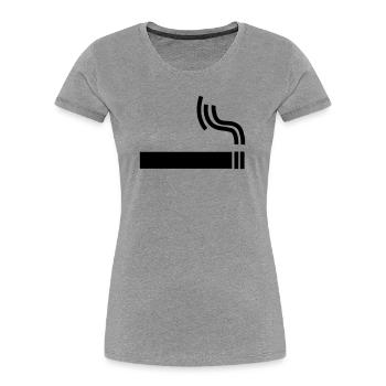 Cigarette Pause cigarette - T-shirt bio Premium Femme - gris chiné - Devant - Mia (176cm)