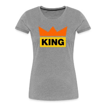 King / 3 Farben - Frauen Premium Bio T-Shirt - Grau meliert - Vorne - Mia (176cm)