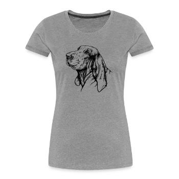 Bracco Italiano Portrait black - Women's Premium Organic T-Shirt - heather grey - Front - Mia (176cm)
