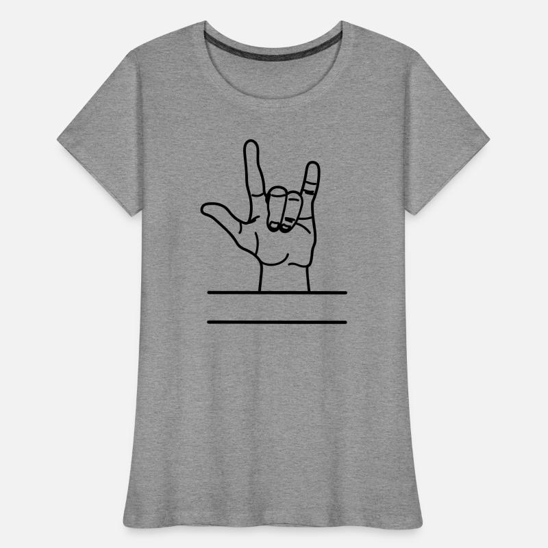 Le geste de la main respecte l’espace texte T-shirt bio Premium Femme