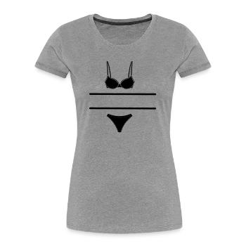 Lingerie logo for shop or market stall seller - Women's Premium Organic T-Shirt - heather grey - Front - Mia (176cm)
