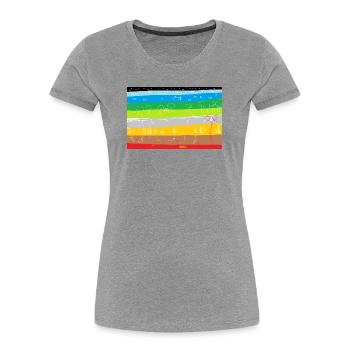 Streifenlandschaft Kinderzeichnung - Frauen Premium Bio T-Shirt - Grau meliert - Vorne - Mia (176cm)