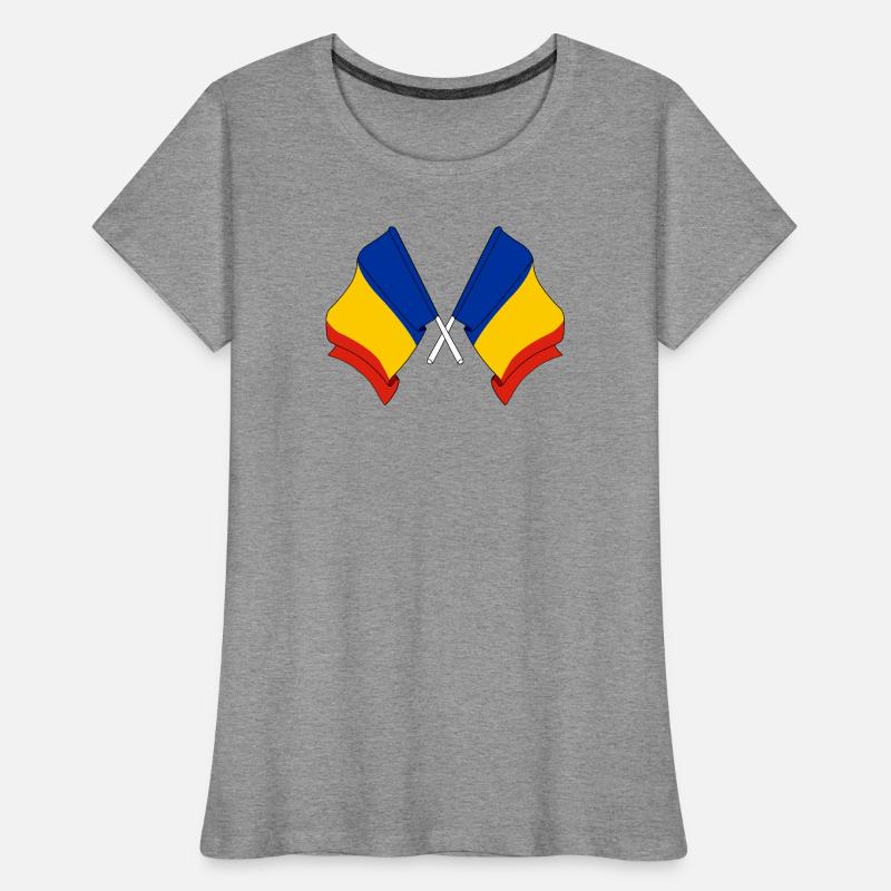 Deux drapeaux Drapeau de la Roumanie, drapeau horizontal m T-shirt bio Premium Femme