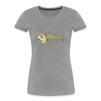 Fisch - Frauen Premium Bio T-Shirt - Grau meliert - Vorne - Mia (176cm)