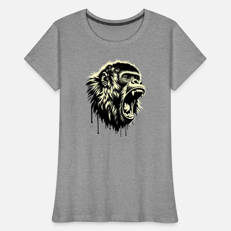 Auteur-compositeur-interprète Screaming Monkey T-shirt bio Premium Femme