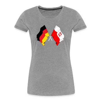 Flag of Germany and flag Poland - Women's Premium Organic T-Shirt - heather grey - Front - Mia (176cm)