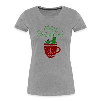 Joyeux Noël, Biscuits - T-shirt bio Premium Femme - gris chiné - Devant - Mia (176cm)