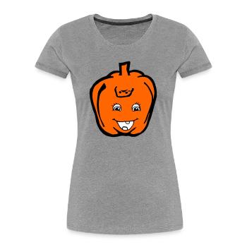 Paprika - T-shirt bio Premium Femme - gris chiné - Devant - Mia (176cm)