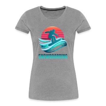 Vibrant Snowboarding Surf Scene - Women's Premium Organic T-Shirt - heather grey - Front - Mia (176cm)