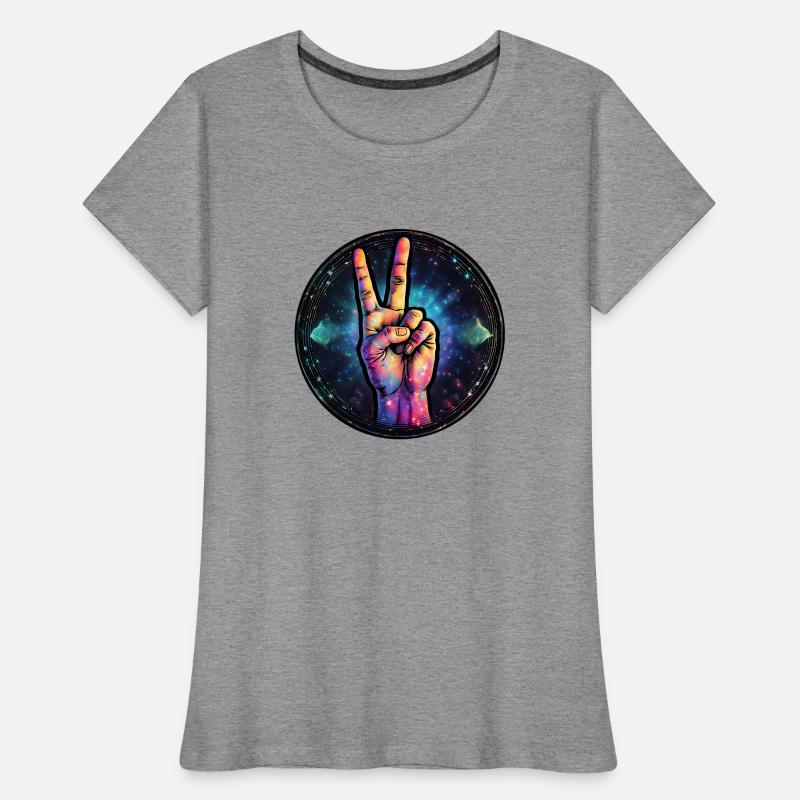 Kosmische Friedensgeste Frauen Premium Bio T-Shirt