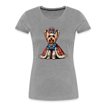 Princesse Yorkshire Terrier - T-shirt bio Premium Femme - gris chiné - Devant - Mia (176cm)