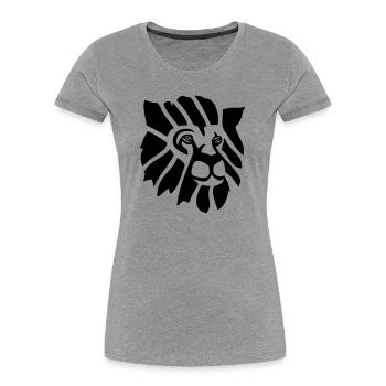 Lion - T-shirt bio Premium Femme - gris chiné - Devant - Mia (176cm)
