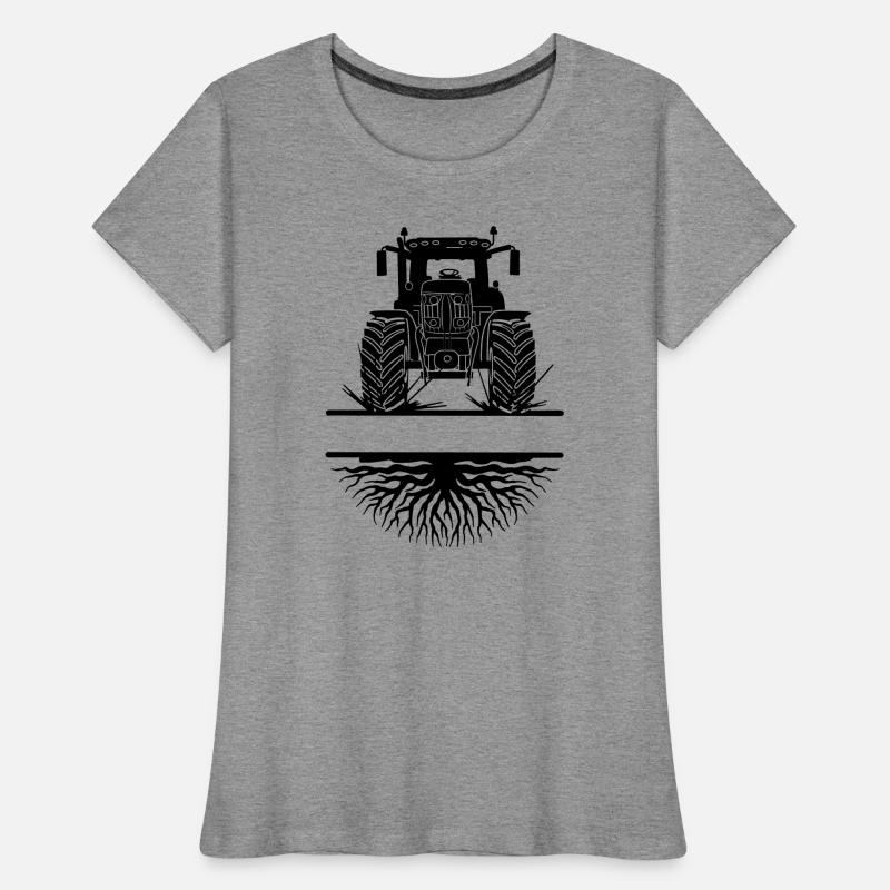 Tractor through mud under growing roots Women's Premium Organic T-Shirt