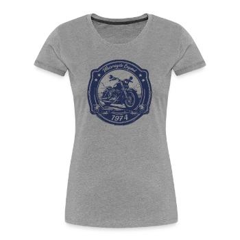 Motorcycle Vintage Retro Men's T-Shirt 1974 - Women's Premium Organic T-Shirt - heather grey - Front - Mia (176cm)