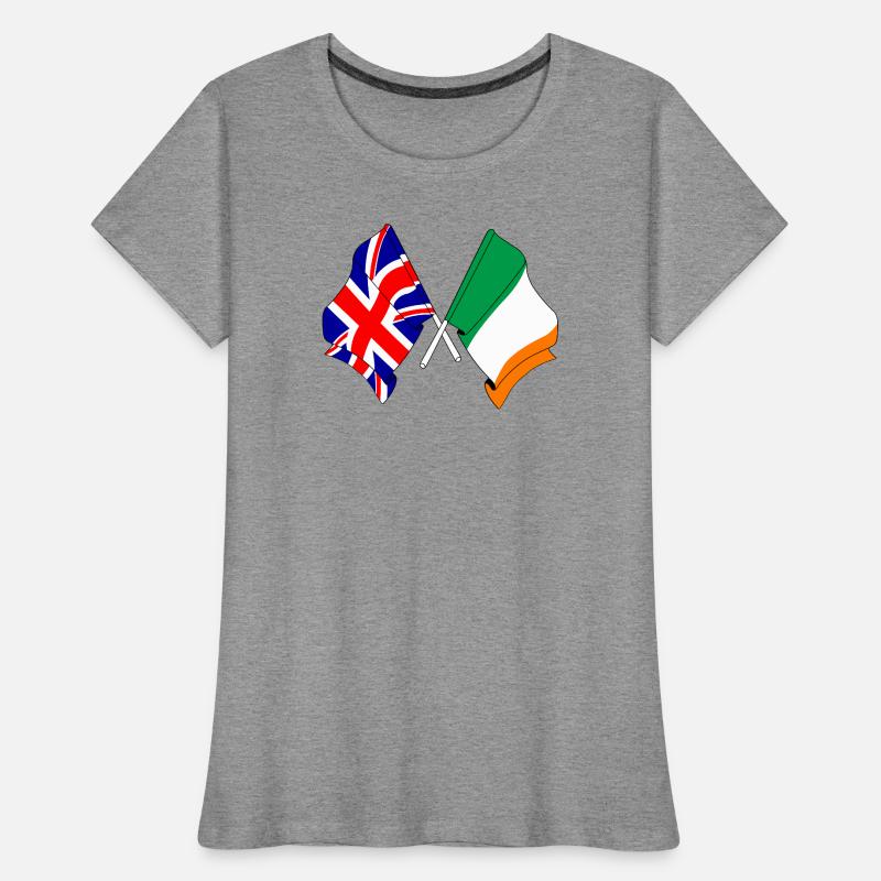 Drapeau de l’Angleterre et drapeau de l’Irlande T-shirt bio Premium Femme