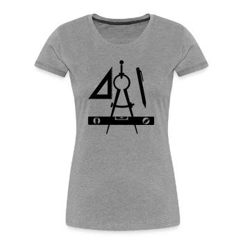 Architect logo - Women's Premium Organic T-Shirt - heather grey - Front - Mia (176cm)
