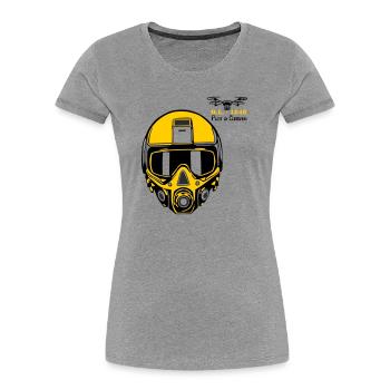 Drohnenpilot 3 - Frauen Premium Bio T-Shirt - Grau meliert - Vorne - Mia (176cm)