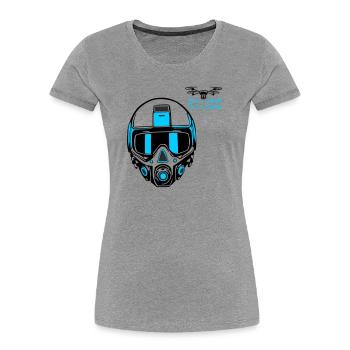 Drohnenpilot 2 - Frauen Premium Bio T-Shirt - Grau meliert - Vorne - Mia (176cm)