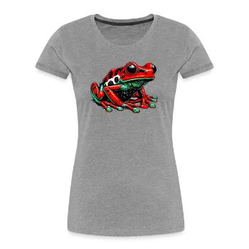 Grenouille - T-shirt bio Premium Femme - gris chiné - Devant - Mia (176cm)