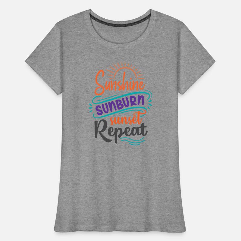 Soleil Coup De Soleil Coucher De Soleil Répéter T-shirt bio Premium Femme
