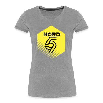 Norden - Frauen Premium Bio T-Shirt - Grau meliert - Vorne - Mia (176cm)