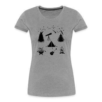 Camping life - Women's Premium Organic T-Shirt - heather grey - Front - Mia (176cm)
