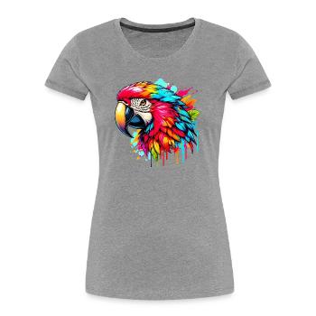 Papagei - Frauen Premium Bio T-Shirt - Grau meliert - Vorne - Mia (176cm)