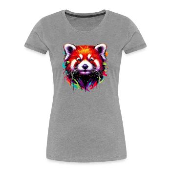 Petit panda - T-shirt bio Premium Femme - gris chiné - Devant - Mia (176cm)