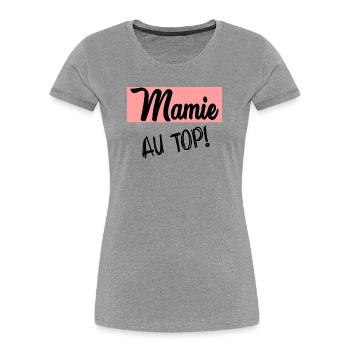 OMA. MAMA. MUTTERTAG - Frauen Premium Bio T-Shirt - Grau meliert - Vorne - Mia (176cm)