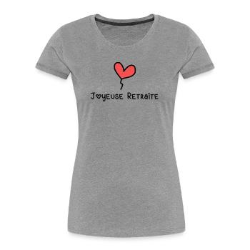RETRAITE - T-shirt bio Premium Femme - gris chiné - Devant - Mia (176cm)