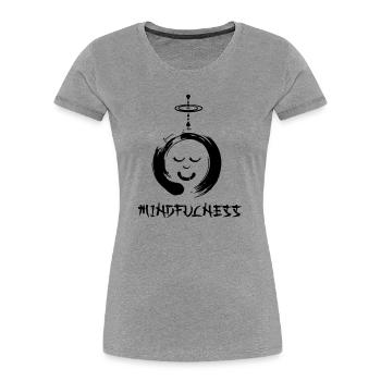 Enzo zen smiley Ensie Mindfulness - Women's Premium Organic T-Shirt - heather grey - Front - Mia (176cm)