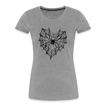 Spinnen Tattoo - Spider Tattoo - Frauen Premium Bio T-Shirt - Grau meliert - Vorne - Mia (176cm)