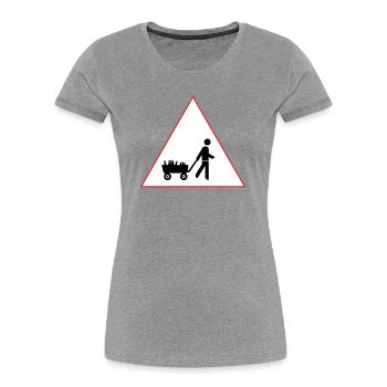 Männer und Bier - was braucht man(n) mehr? - Frauen Premium Bio T-Shirt - Grau meliert - Vorne - Mia (176cm)