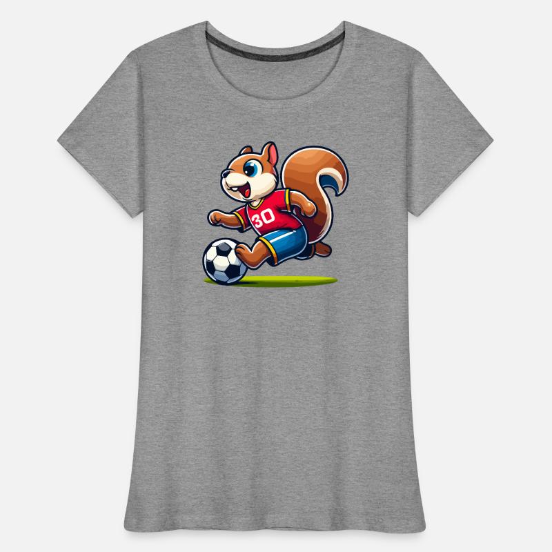 Scamper Striker: Das Fußball-Eichhörnchen Frauen Premium Bio T-Shirt