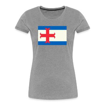 drapeau Zutphen - T-shirt bio Premium Femme - gris chiné - Devant - Mia (176cm)